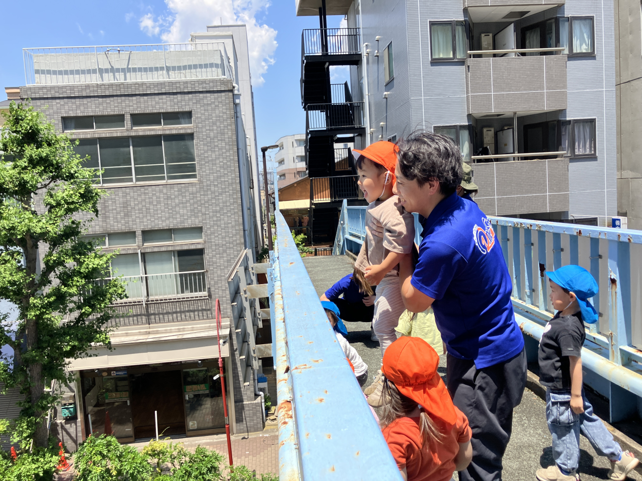 歩道橋からの景色